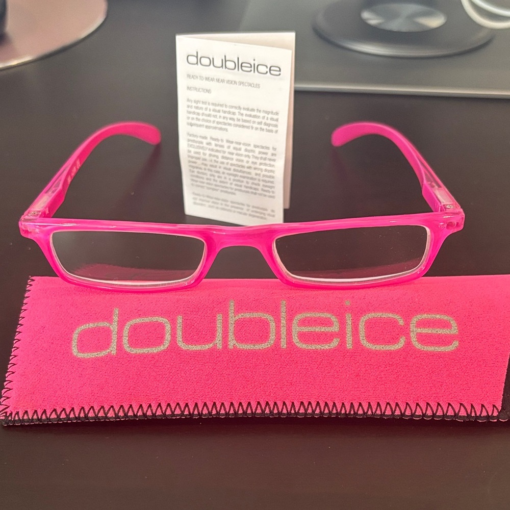 Doubleice Pink Reading Glasses